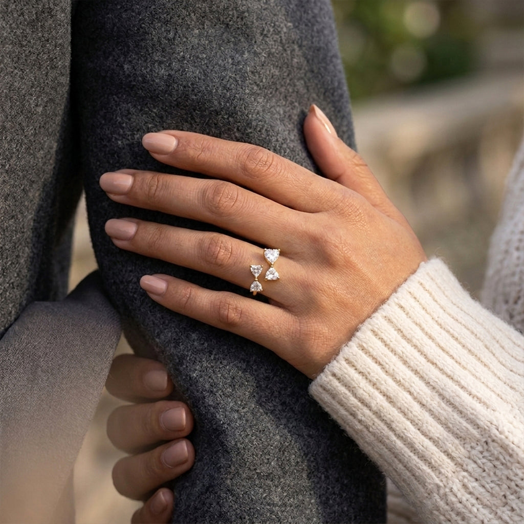 Twin Bow Adjustable Ring