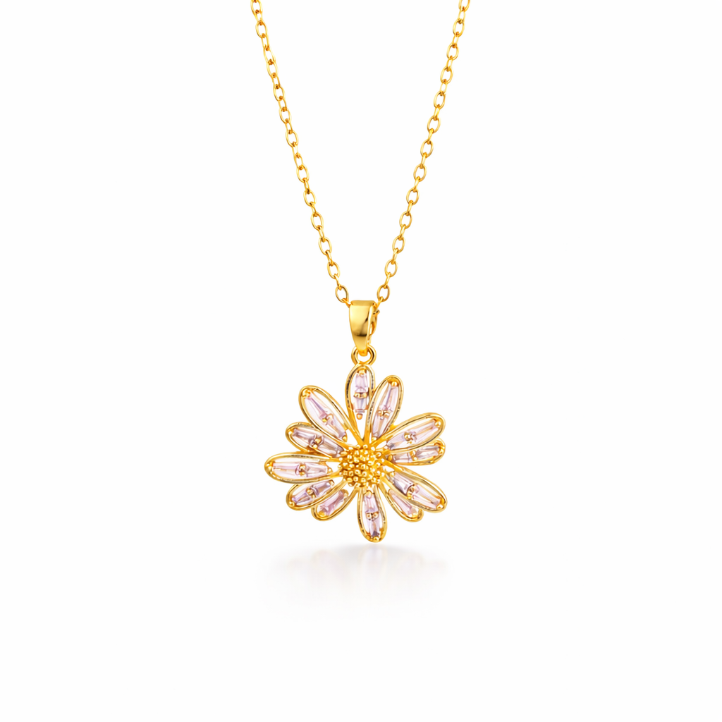 Radiant Daisy Gold Chain with pendant