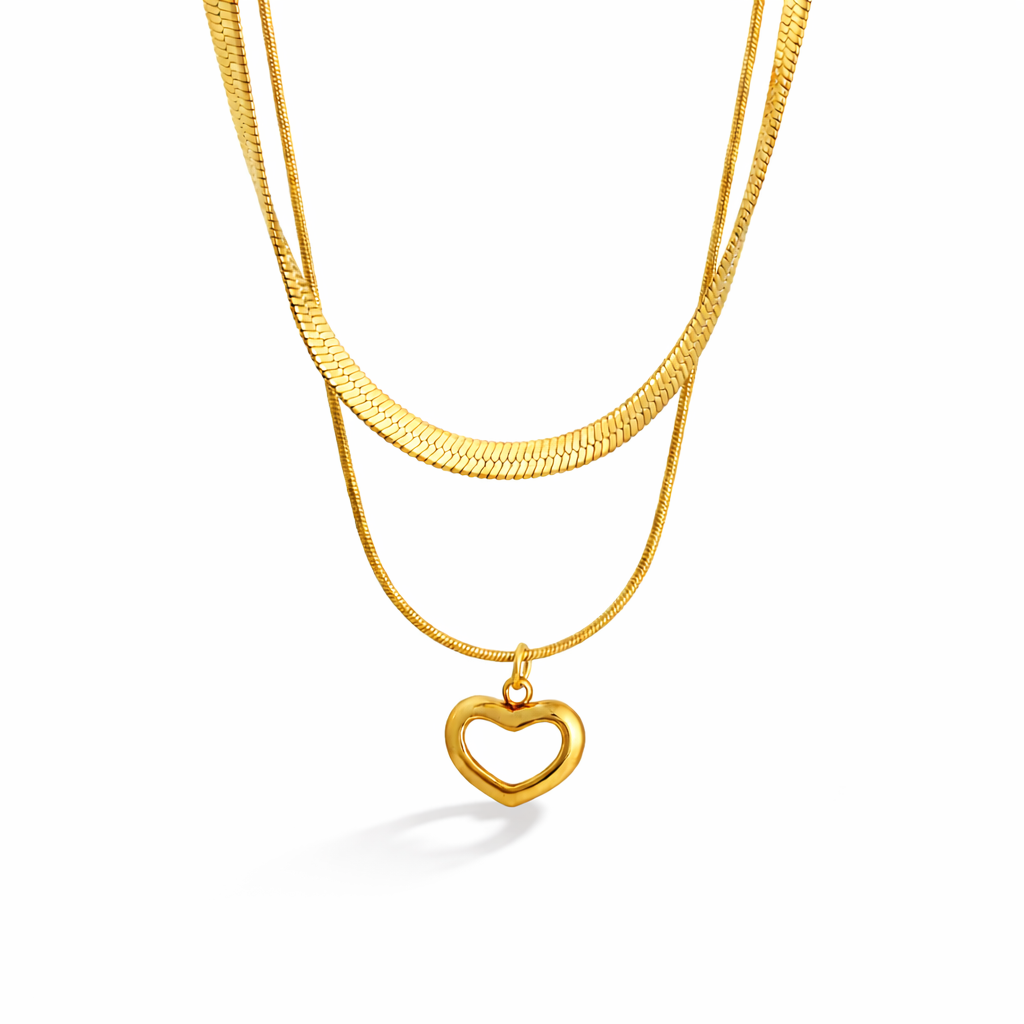 Ivory Heart Pendant with Chain with pendant