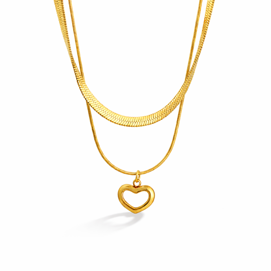 Ivory Heart Pendant with Chain with pendant