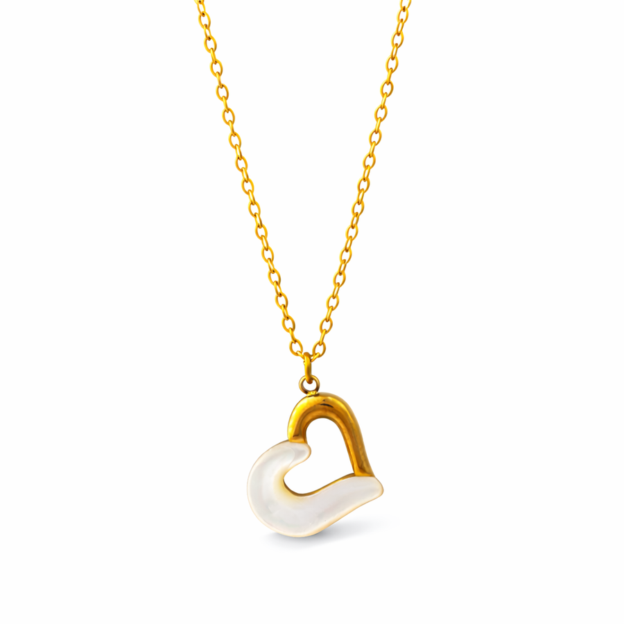 Soft Pearl Heart Pendant with Chain with pendant