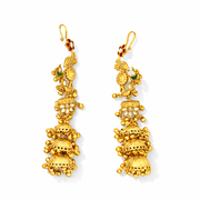 multi-tiered Kashmiri Jhumka Earrings