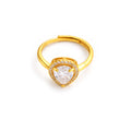 Regal Pear Halo Crystal Adjustable Ring