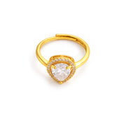 Regal Pear Halo Crystal Adjustable Ring