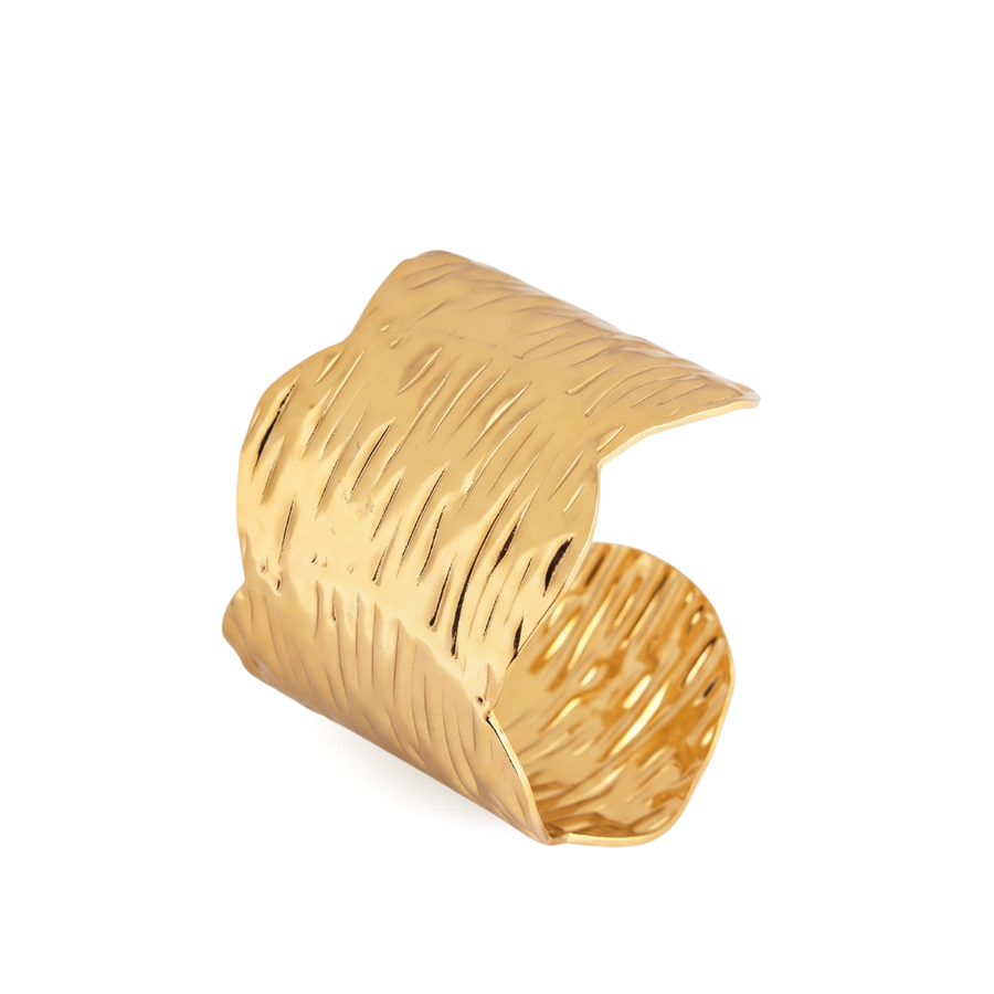 Organic Texture Gold Cuff Bracelet