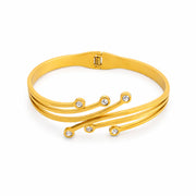 Golden Spark triple liner crystal Bangle