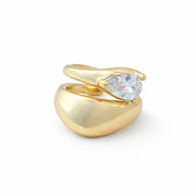 Golden Twirl Crystal ear cuff