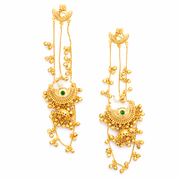 gold-plated traditional Kashmiri jhumka earrings