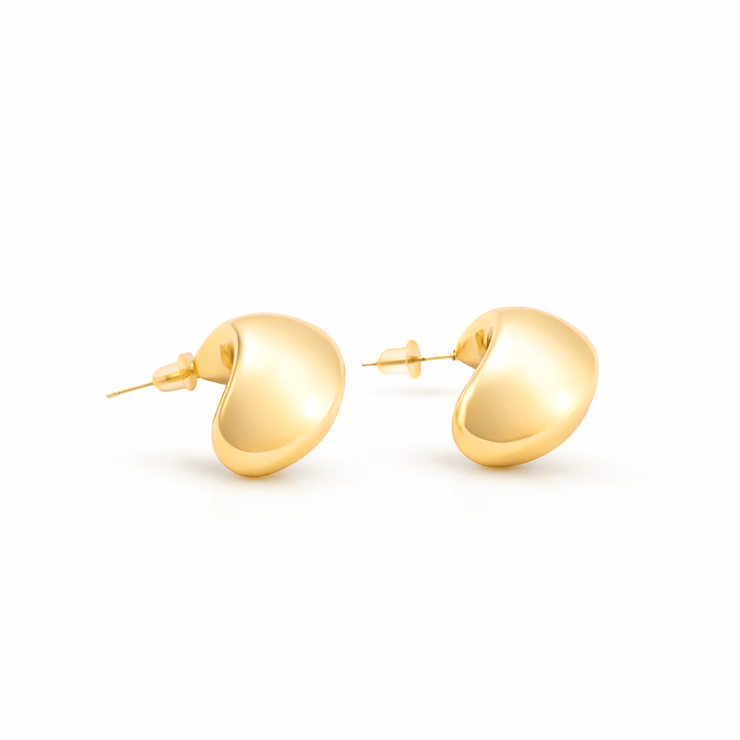 Golden Dome Stud Earrings