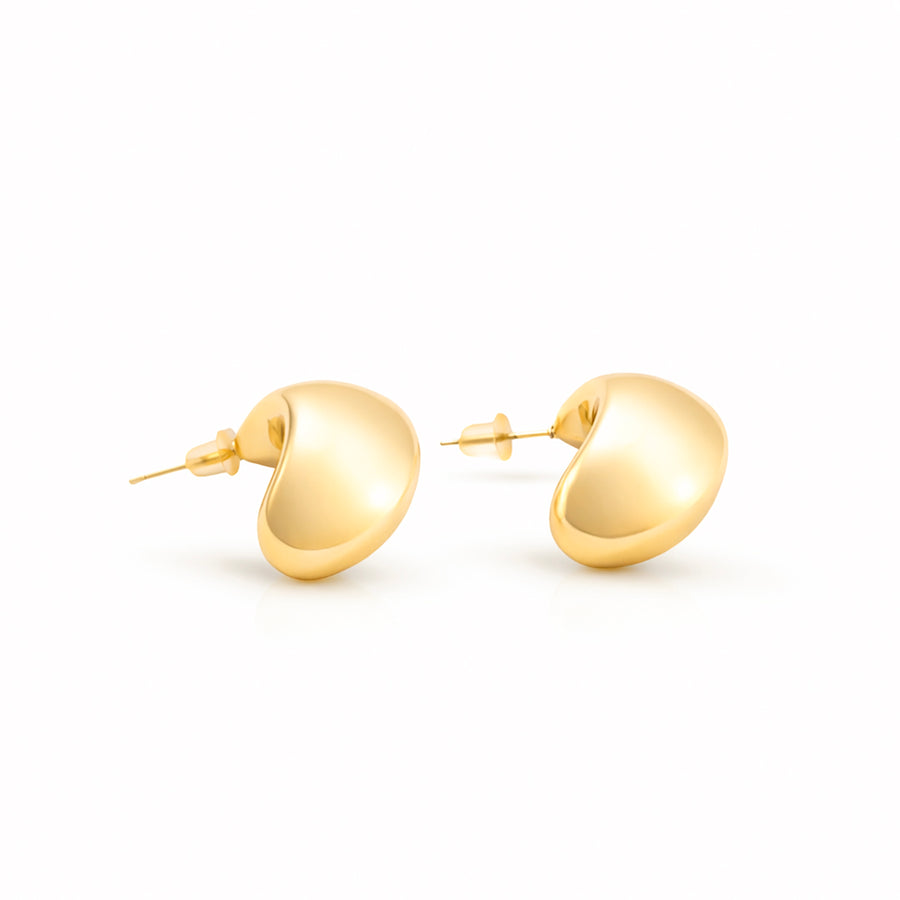 Golden Dome Stud Earrings