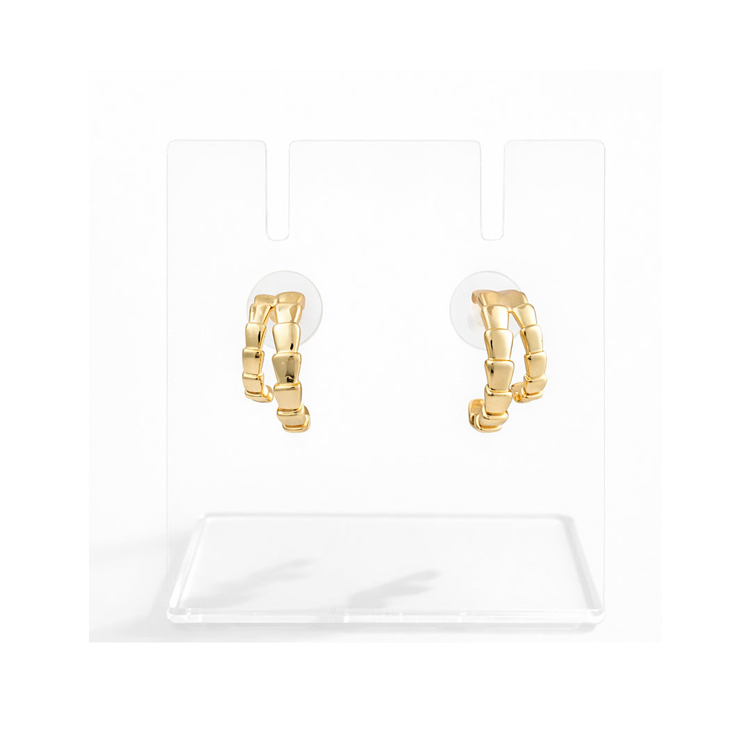 Golden Block Luxe Hoop Earrings