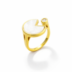 adjustable gold-plated Pac-Man ring