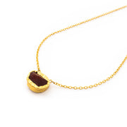 Ruby Glow Minimalist Pendant Necklace