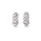 Aurora Baguette Curve Hoops Earrings