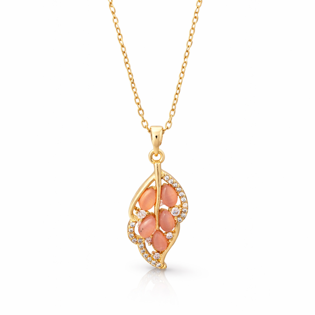Rose Leaf Elegance pendant with Chain with pendant