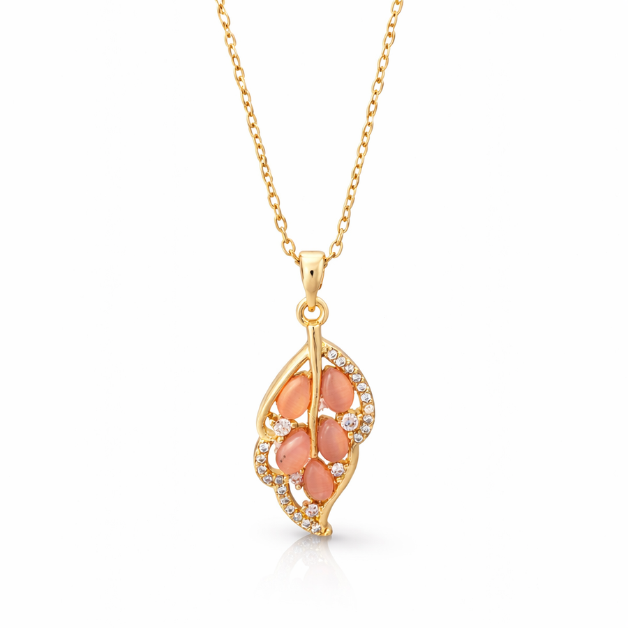 Rose Leaf Elegance pendant with Chain with pendant
