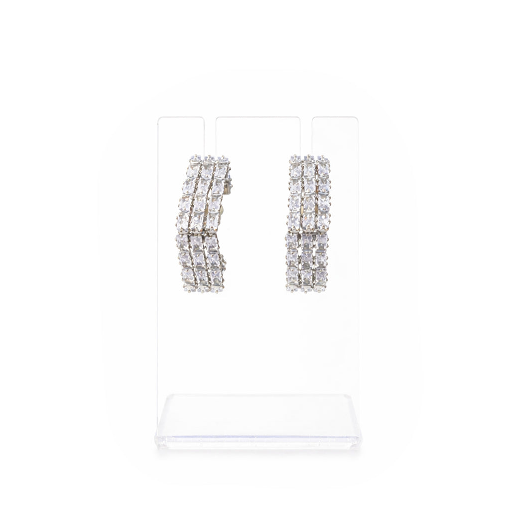 Crystal Royale Baguette Hoops Earrings