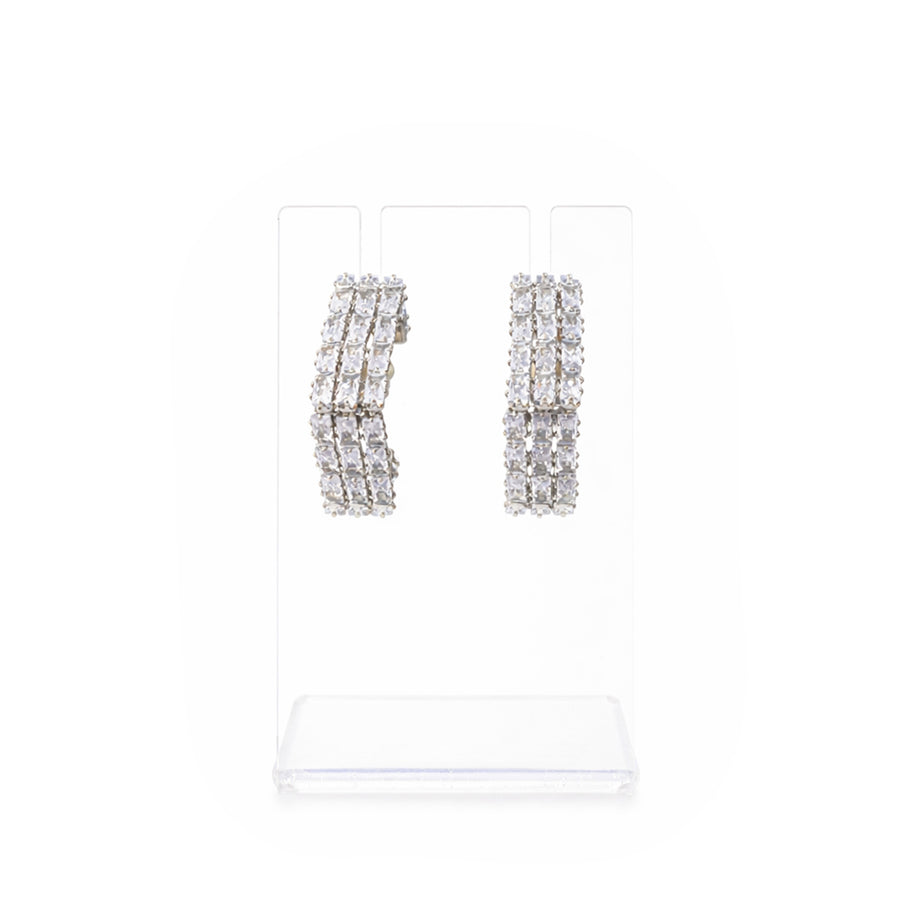 Crystal Royale Baguette Hoops Earrings