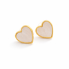 Ivory Opal Heart Stud Earrings