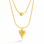 Velora Layered Heart pendant with Chain with pendant