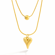 Velora Layered Heart pendant with Chain with pendant