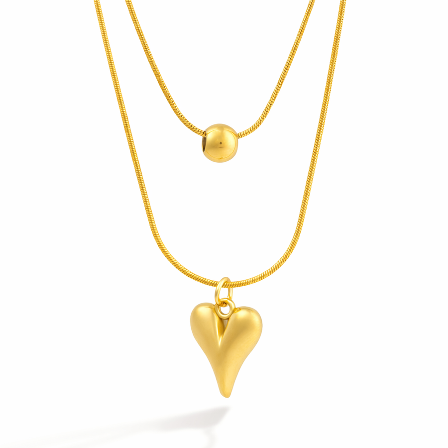 Velora Layered Heart pendant with Chain with pendant