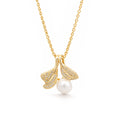 Crystal Leaf Pearl chain with pendant