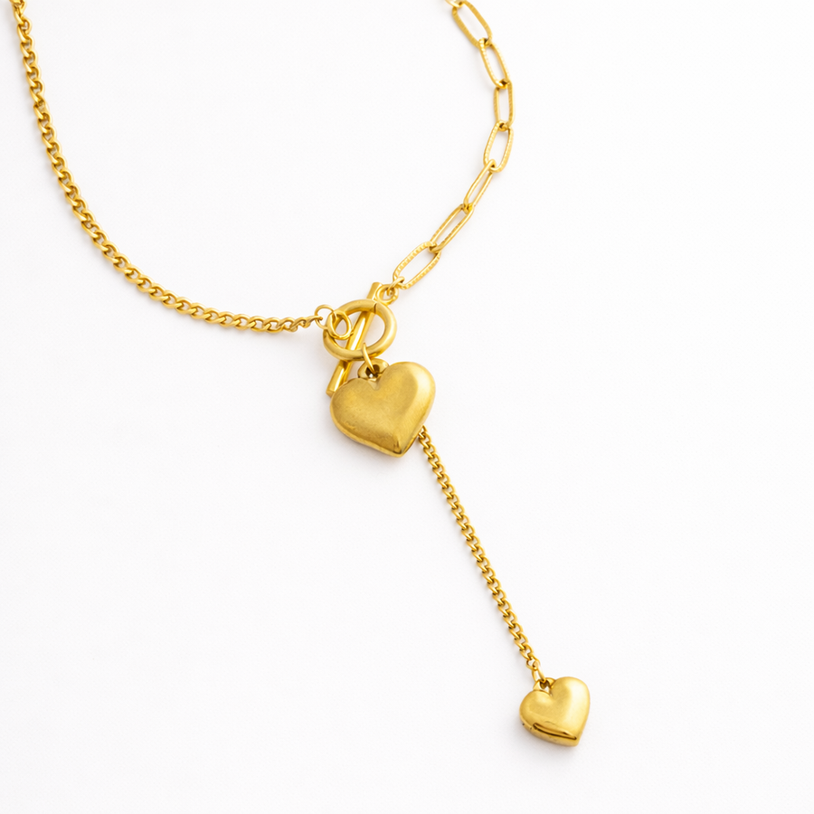 Eterna Heart Drop Toggle Necklaces