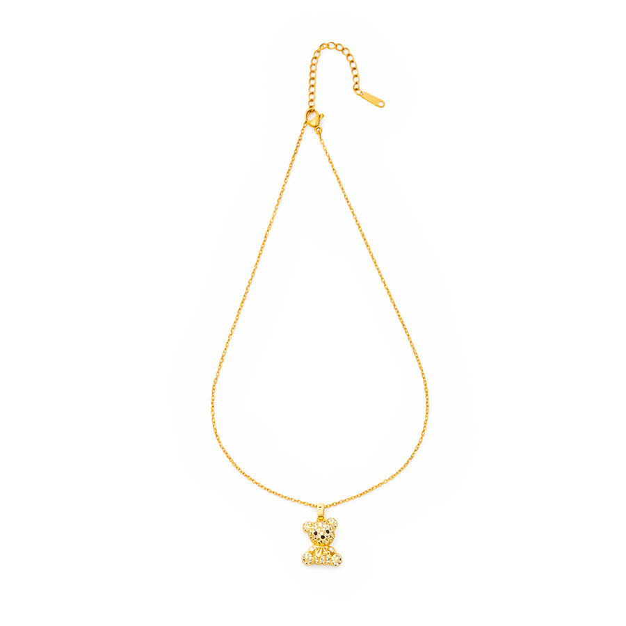 Luxe Bear Crystal Charm Chain with pendant