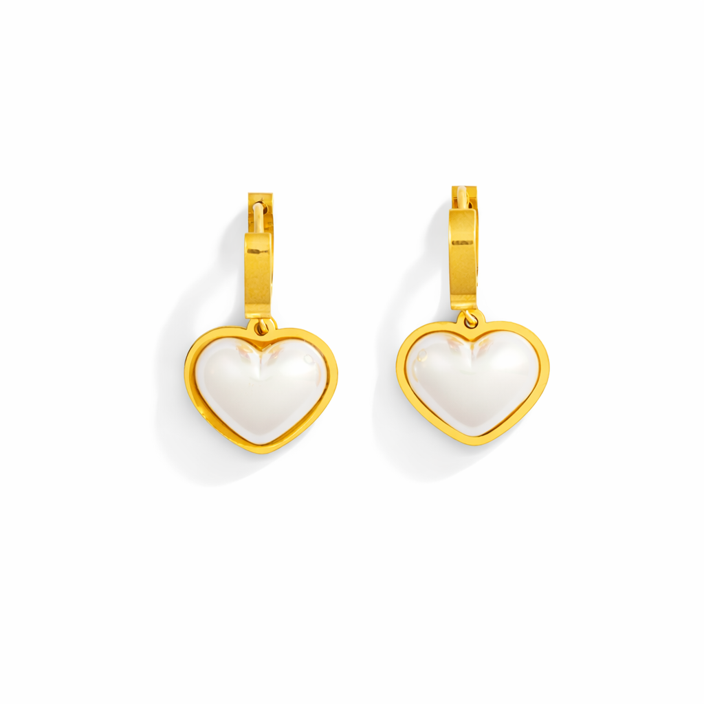 Linked Heart Chain with pendant Earrings
