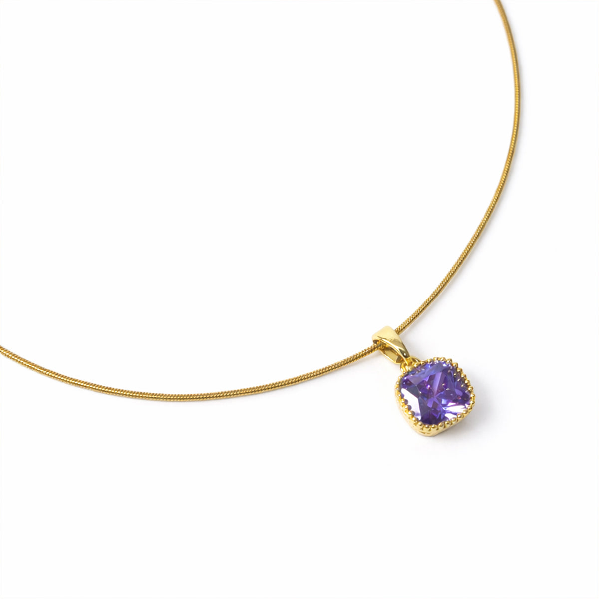 Royal Violet Cushion Chain with pendant