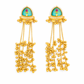 Antique Gold Jhumka Kashmiri Earrings