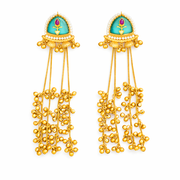 Antique Gold Jhumka Kashmiri Earrings