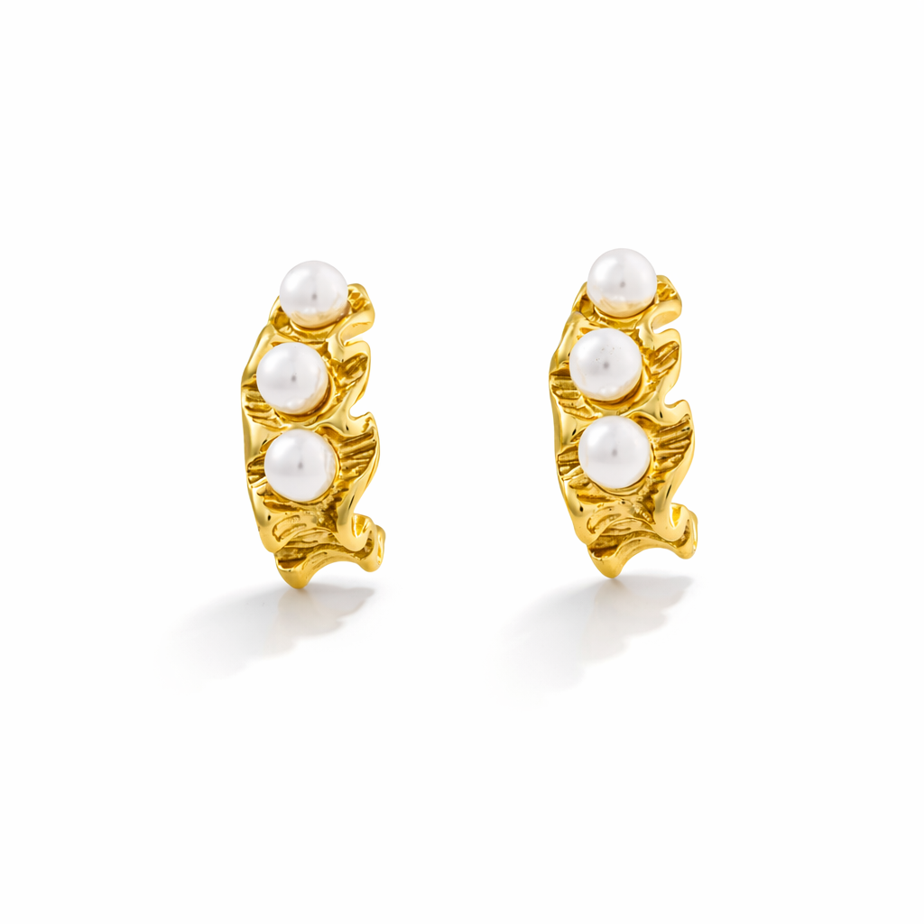 Pearl Loop Wave Earrings