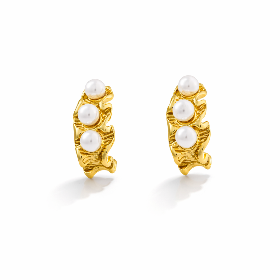 Pearl Loop Wave Earrings