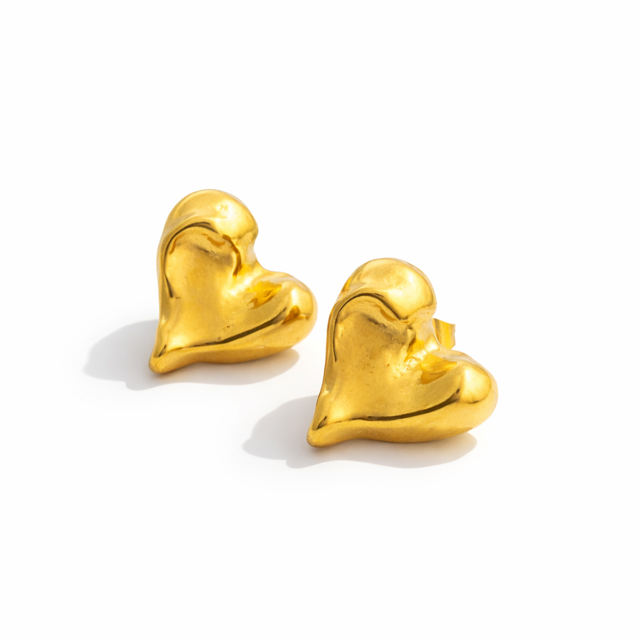 Textured Love Heart Studs