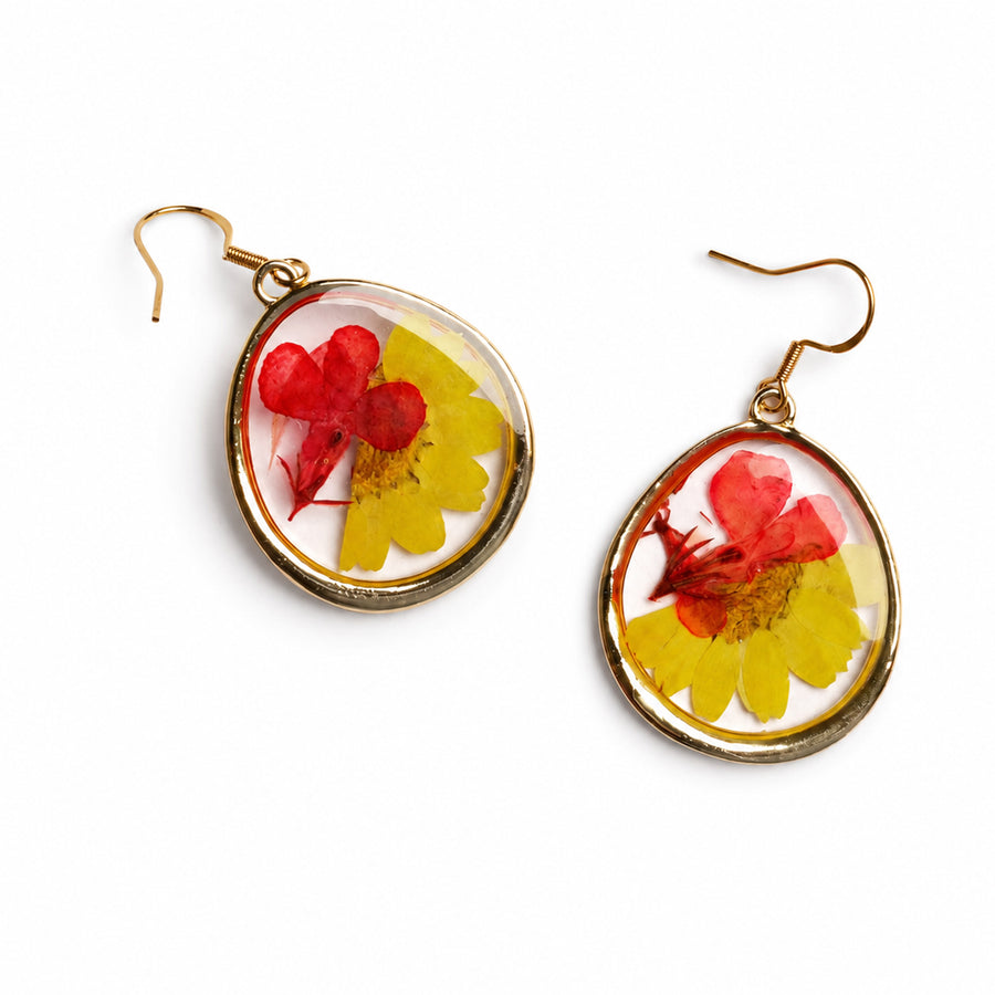 Hand Painted Sunflower Earrings