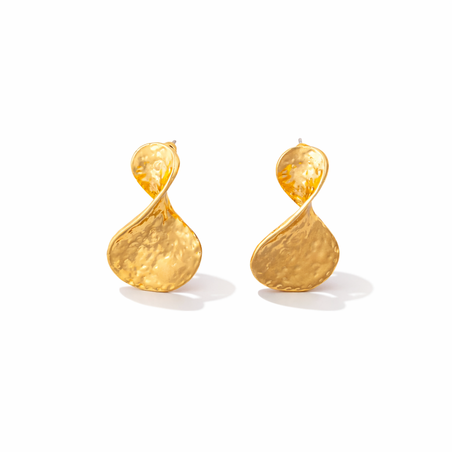 Aurora twisted Hammered Drop Earrings