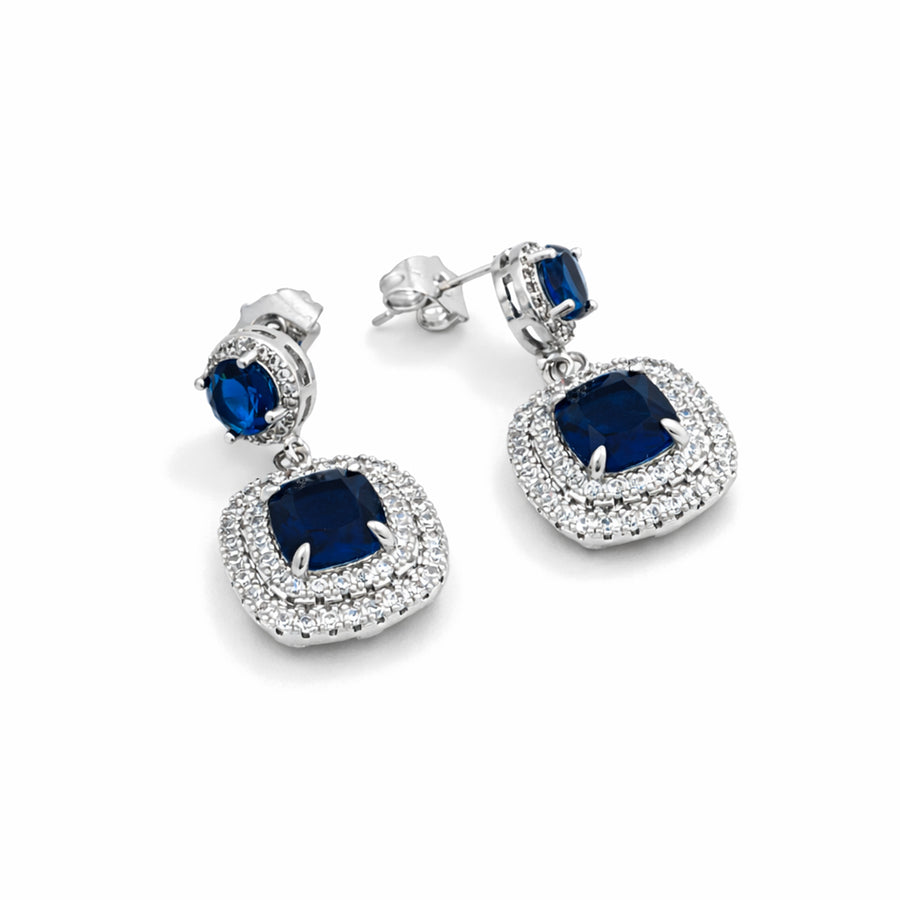Midnight Sapphire Drop Earrings