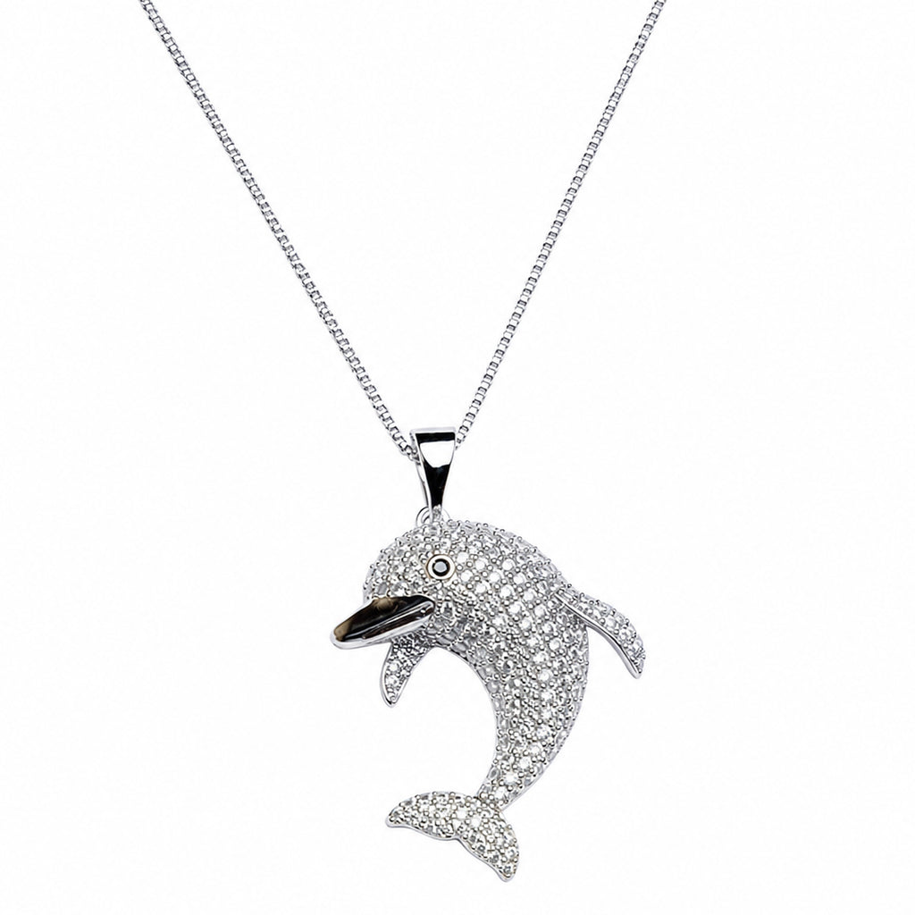 Dolphin Studded Pendant Chain