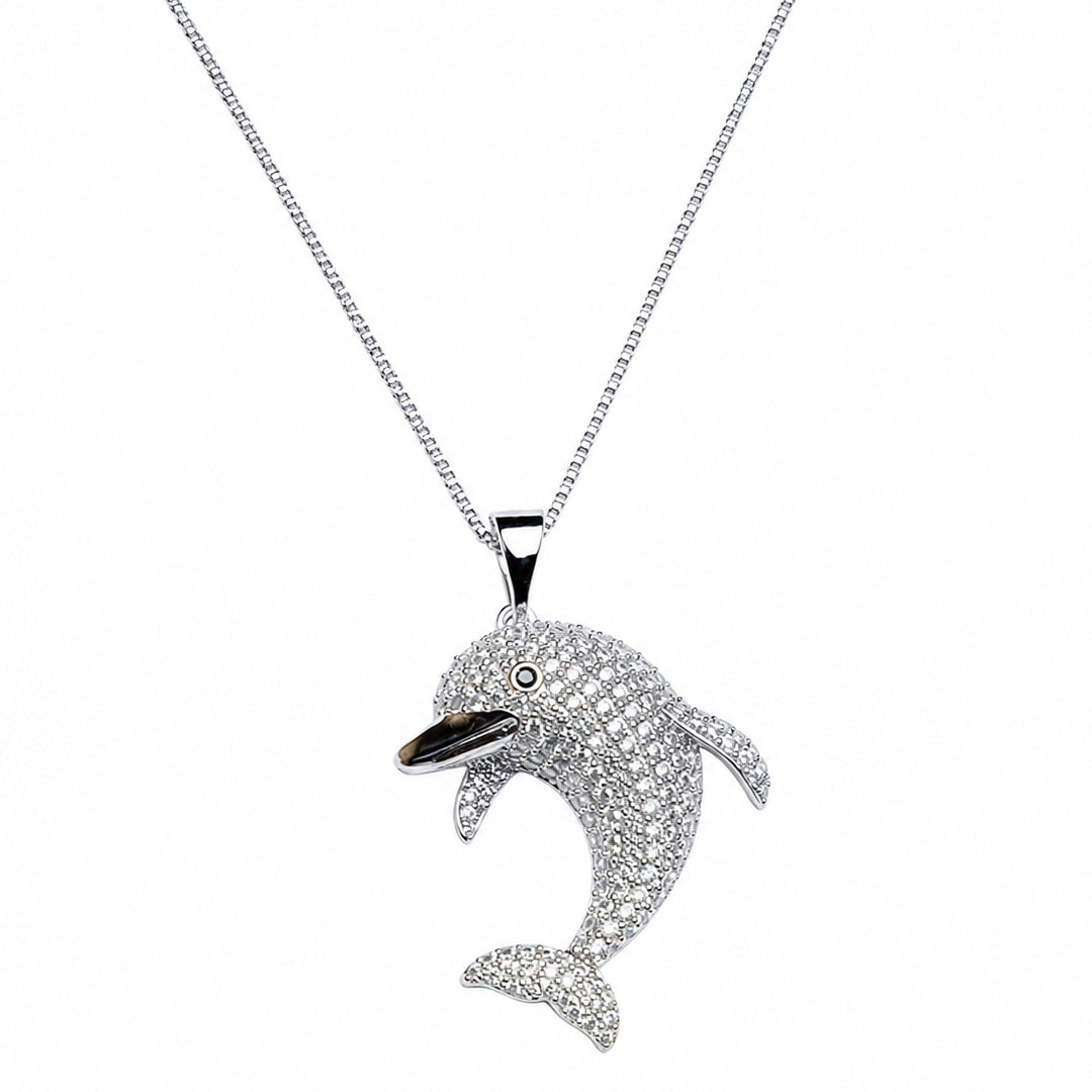 Dolphin Studded Pendant Chain