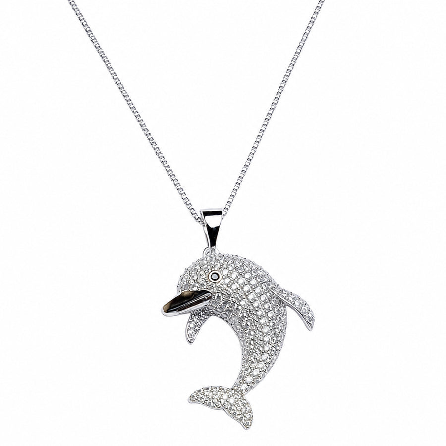 Dolphin Studded Pendant Chain