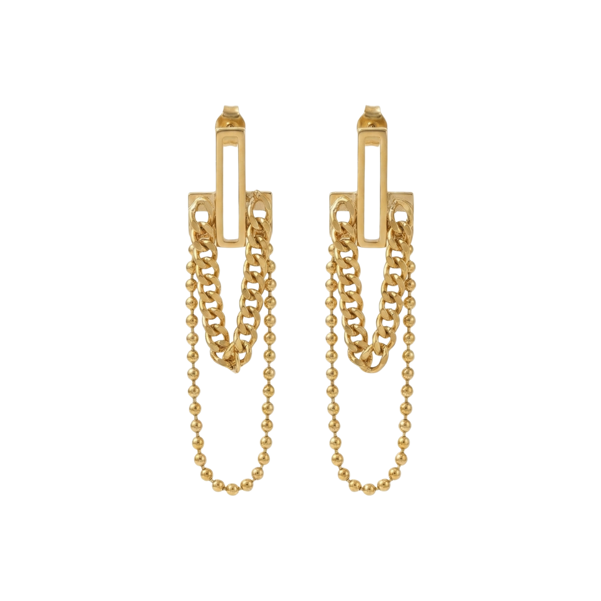 Urban Chain with pendant Bar Drop Earrings