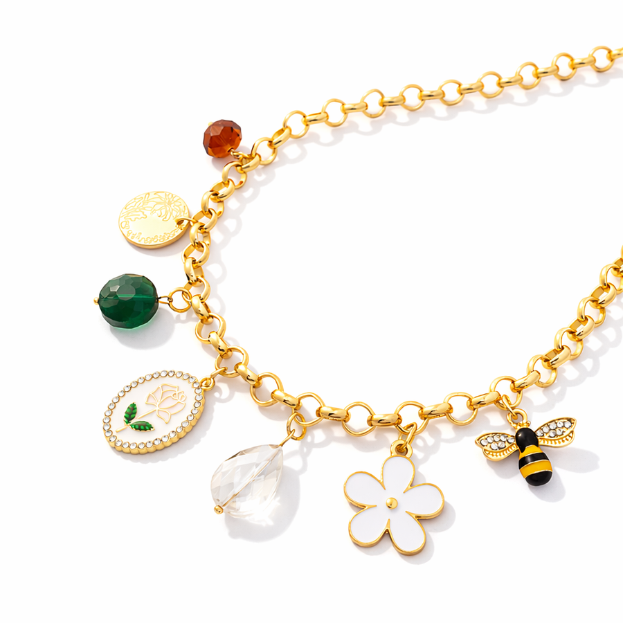 Floral & Bee Vintage Charm Necklaces