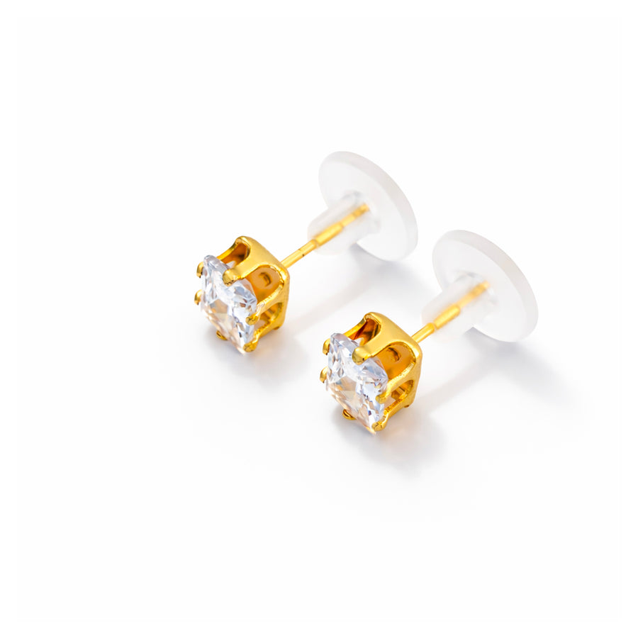 Radiant Rectangle Crystal Stud Earrings