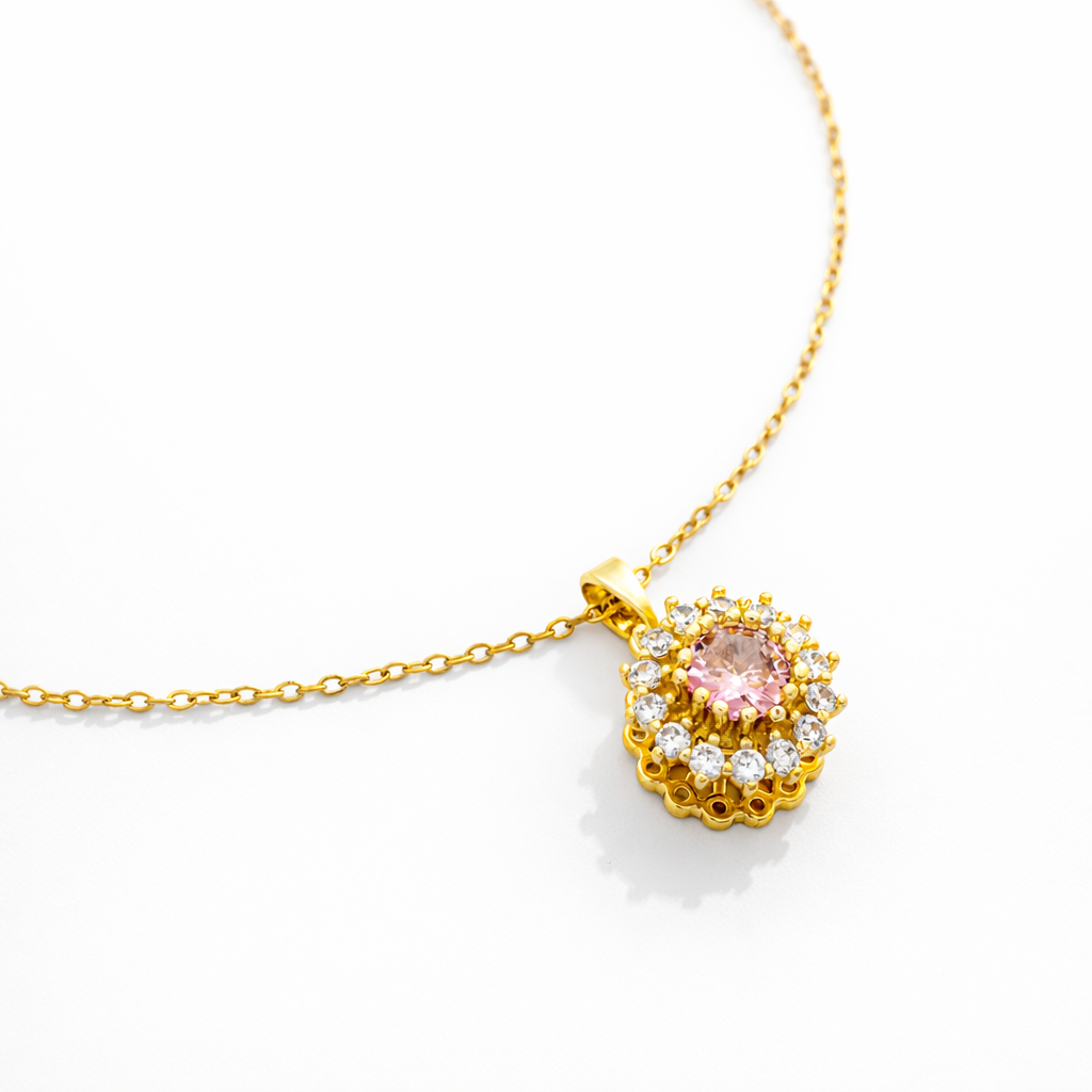 Blush Bloom Crystal Pendant