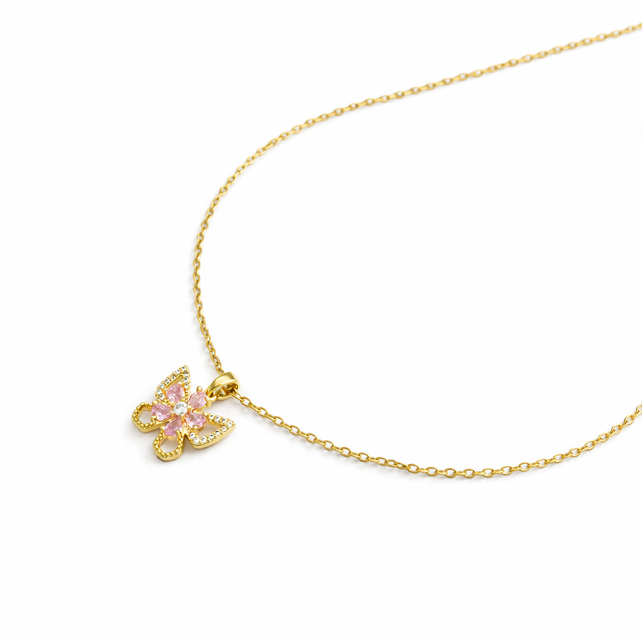 Blush Butterfly CrystalPendant with Chain with pendant