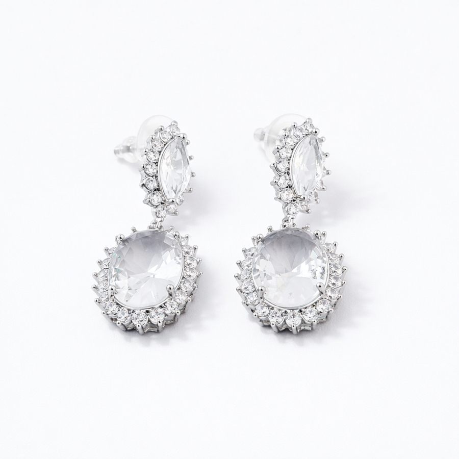 Pear Drop Glam Stud Earrings