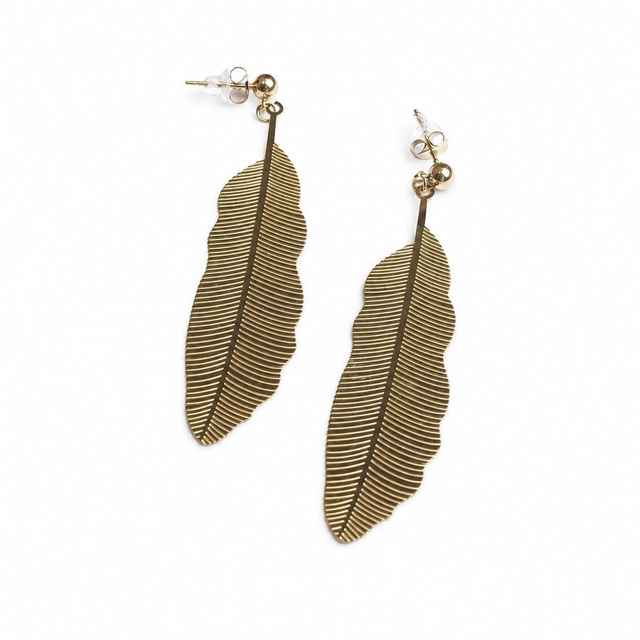 Feather Drop Earrings