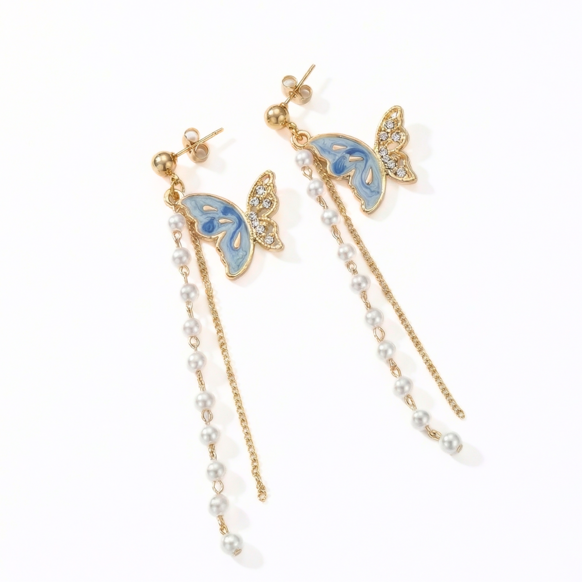 Minimal Pearl Bar Drop Earrings